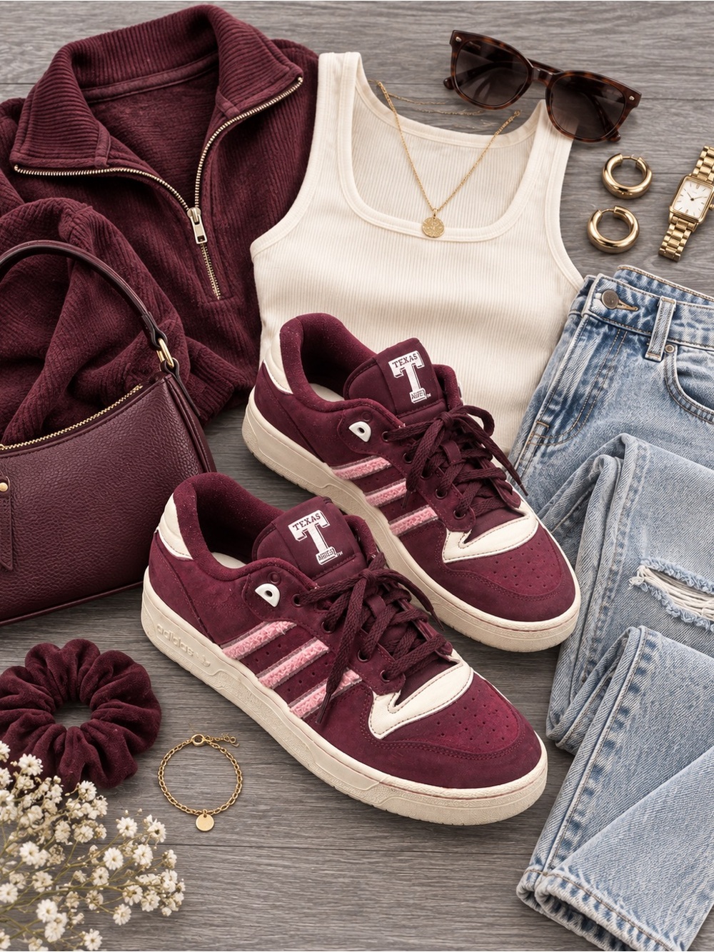 adidas Rivalry Low Women's Size 10 Burgundy and Cream Low-Top Sneakers Shoes